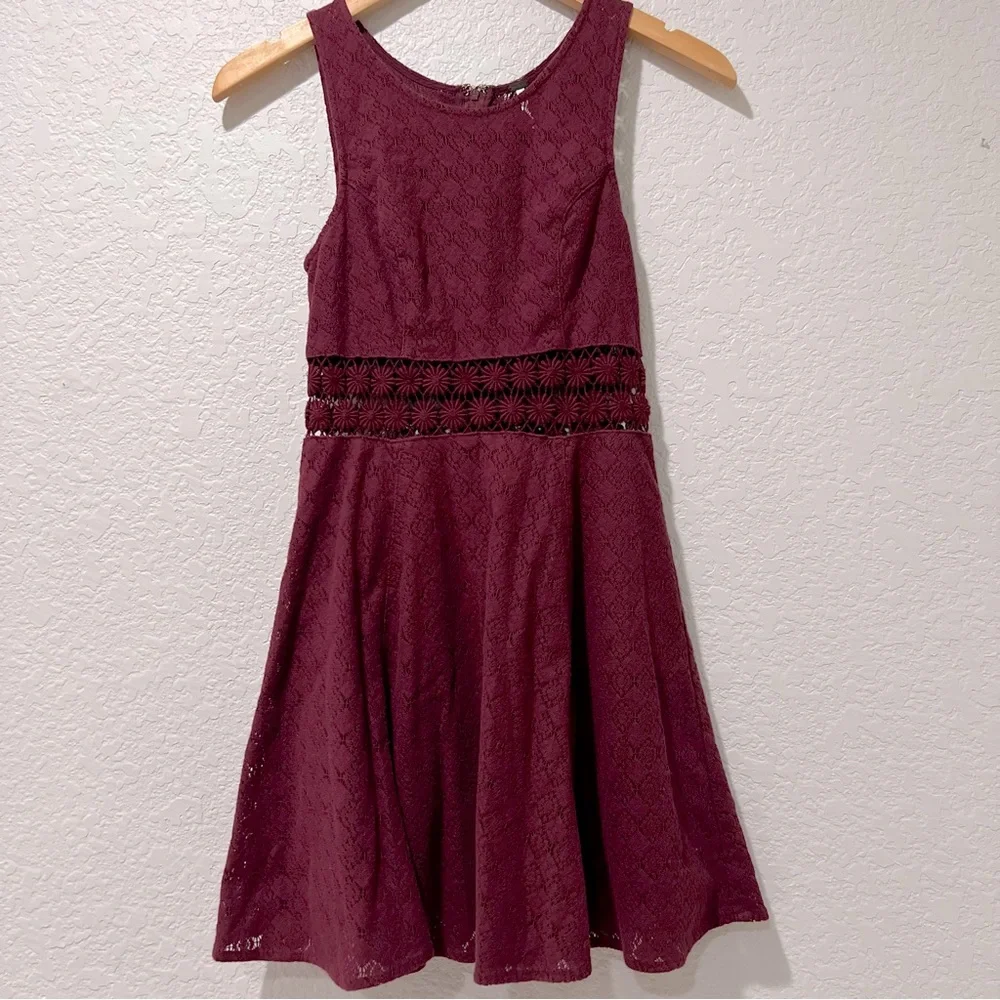 Free People Daisy Waist Crochet Mini Skater dress Size 2